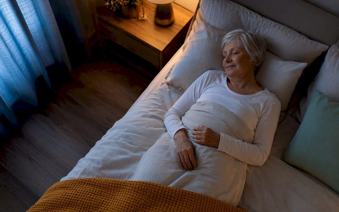 Older adult sleeping in a calm bedroom